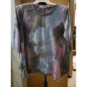 Green Envelope Los Angeles 3/4 Sleeve Tie Dye Shirt Size 1X